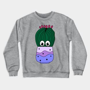 Cute Cactus Design #263: Bulky Cactus In Ombre Pot Crewneck Sweatshirt